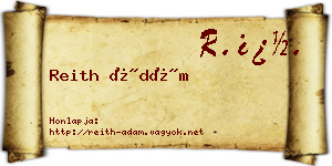 Reith Ádám névjegykártya