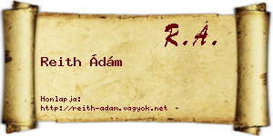 Reith Ádám névjegykártya